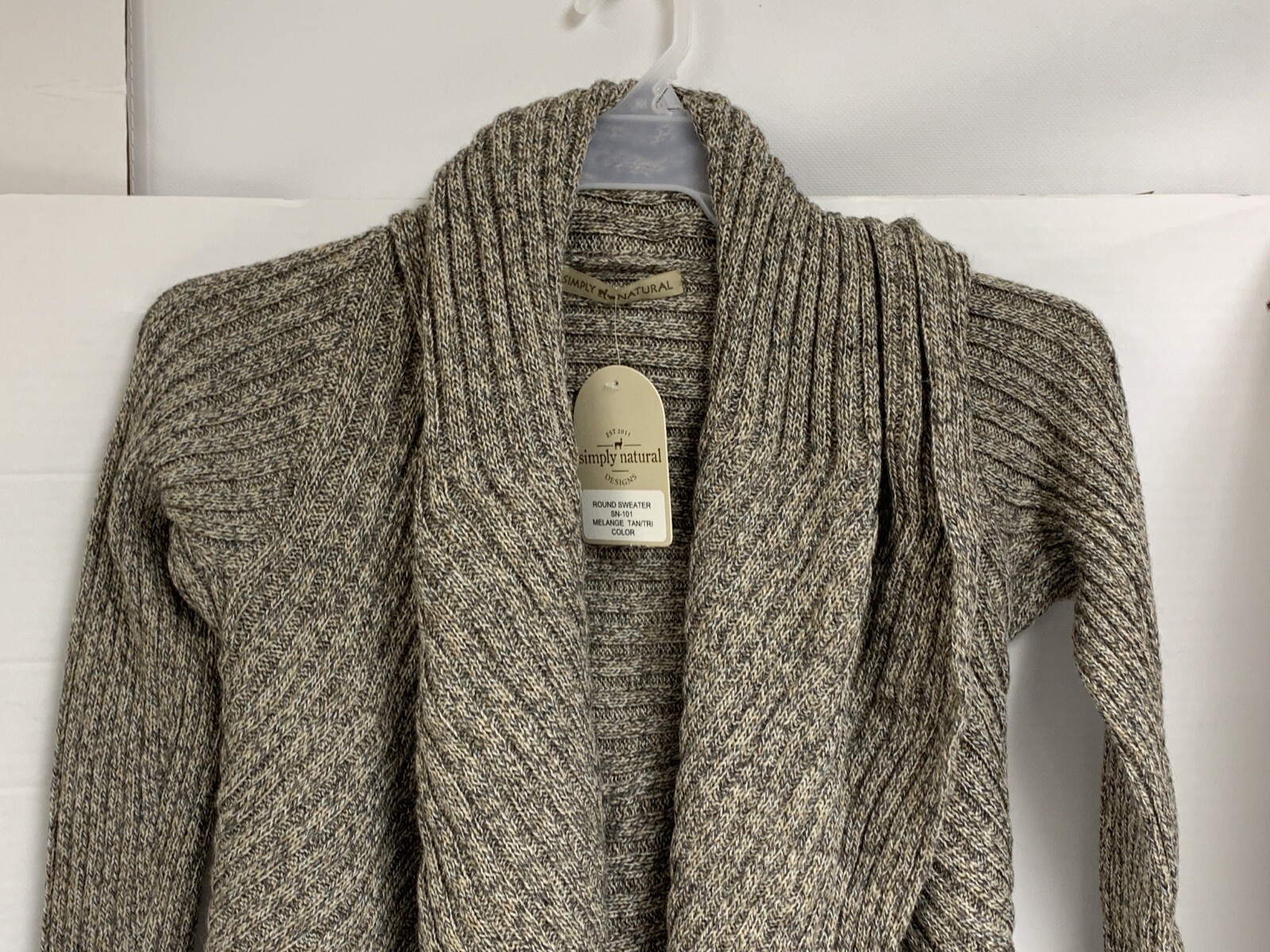 SIMPLY NATURAL Melange Tan/Tri Cardigan 