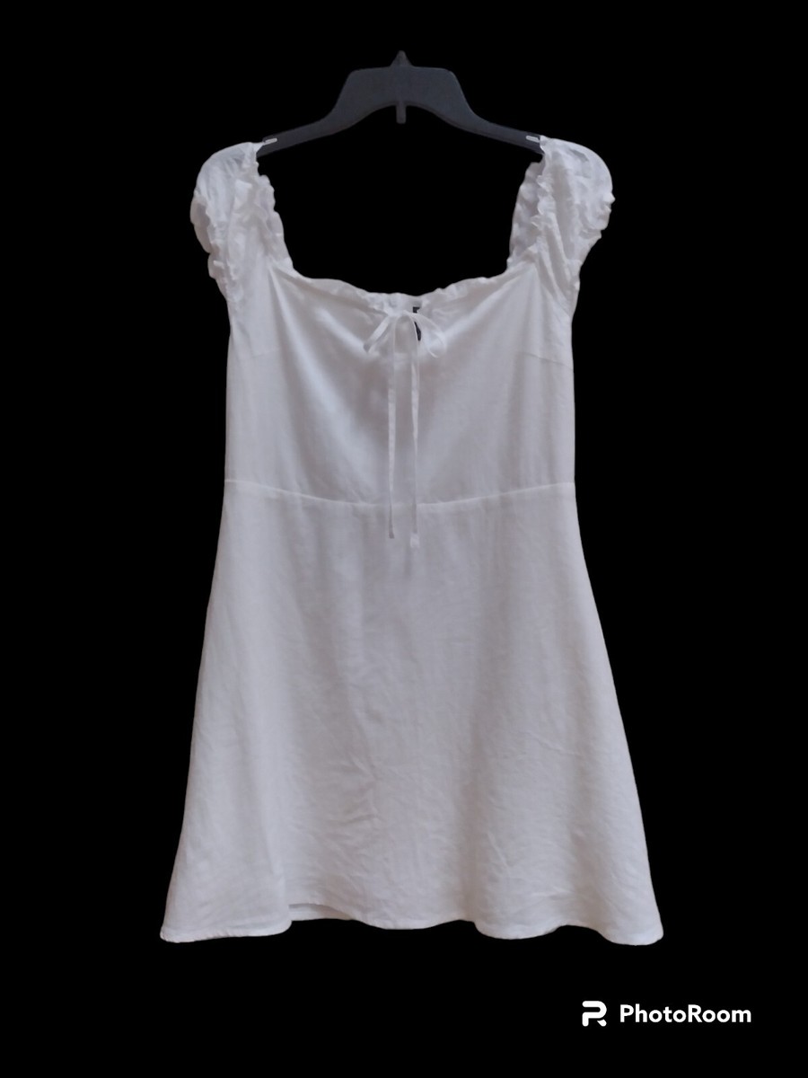 Shein Cami Dress Juniors Size L White Mini Sleeveless Cotton | eBay
