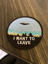 X Files Embroidered Sew/Iron-On Patch Alien UFO Area 51 I Want To Believe Retro