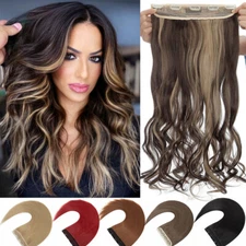 Mega Thick Clip In On One Piece Hair Extensions 3/4 Full Head Ombre Highlights