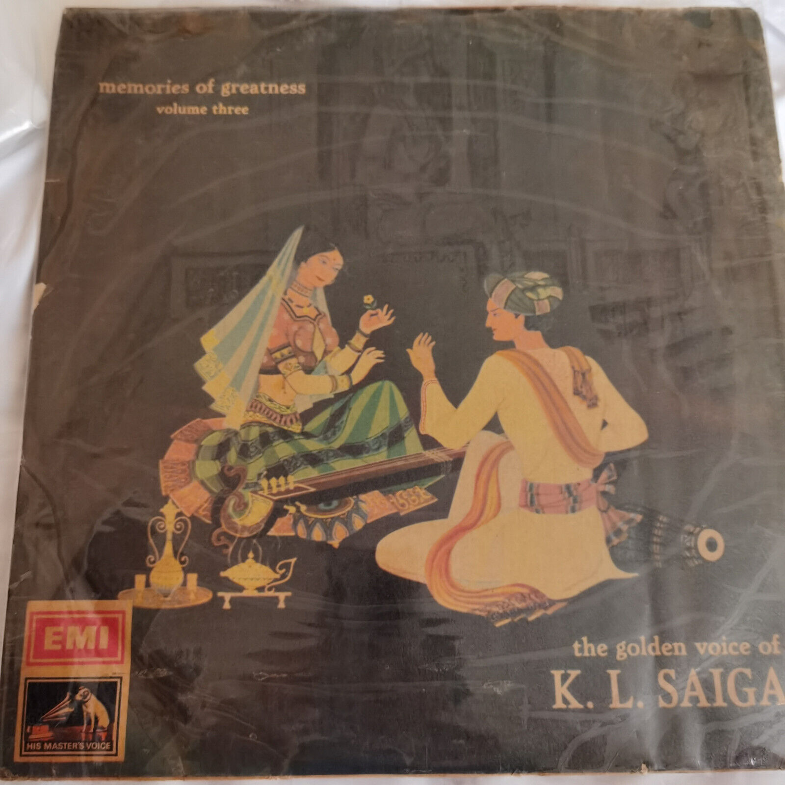 THE GOLDEN VOICE OF KL SAIGAL HMV DISC 12" LP VINYL RECORD VERY RARE LKDA7