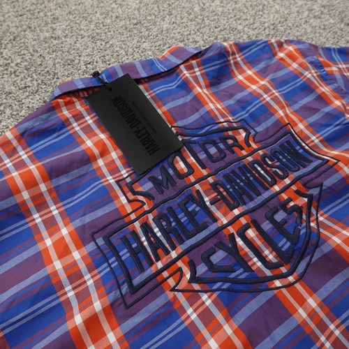 NEU Harley Davidson Hemd Herren 3XL blau Knopfleiste bestickt Biker Motorrad