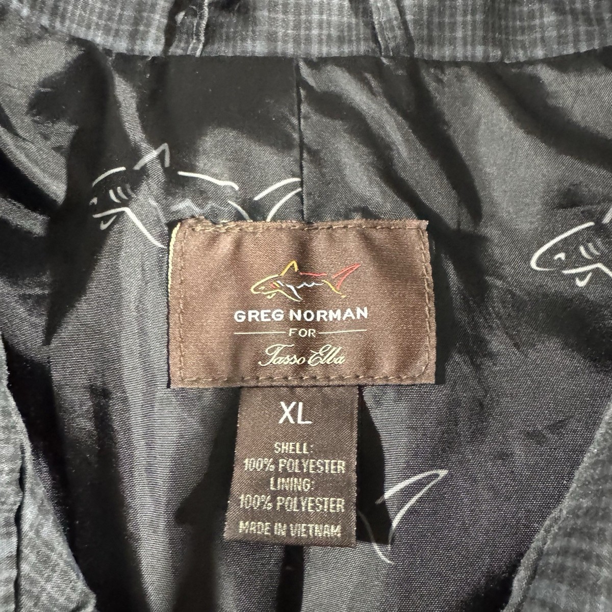 Veste De Golf Homme Tasso Elba Bleu Détails Marron, Zippée, Isolante Taille L