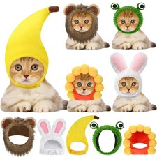 5 Pcs Cat Adorable Costume Bunny Hat with Ears Funny Mane Cat Hat for Pets an...