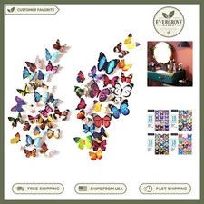 Vibrant 3D Butterfly Wall Stickers - 80 Pcs for Creative Indoor Decorating
