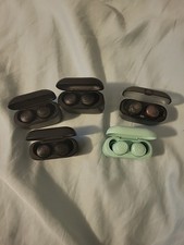 Lot of 5 JLab Bluetooth Earbuds  Charging Cases - Black/Blue FOR PARTS