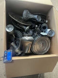 36 kg Riesen Posten Metall Zinn Haushaltszinn Krüge Becher Teller Zinnschrott