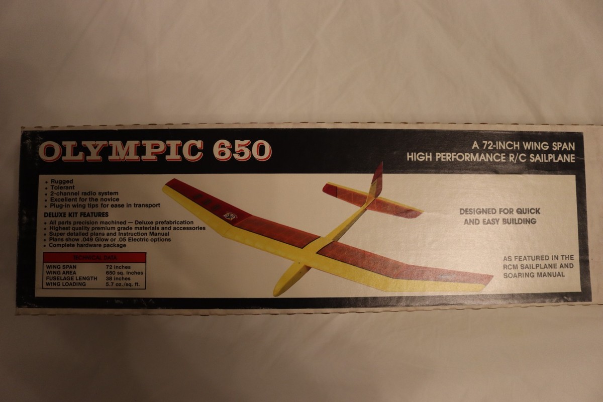 RCグライダー AIRTRONICS OLYMPIC 650 Vintage Airtronics Olympic 650 Balsa R/C Sailplane Kit 72