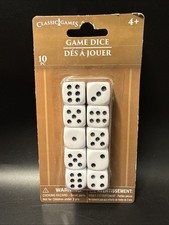 Set of 10 16mm Six Sided D6 Chamferred Edge Square Dice White Replacement PT9 