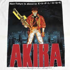 AKIRA 1988 Anime 80s Cartoon Vintage RARE White Sz.L Single Stitch Shirt REPRINT