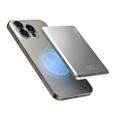 Ultra-Slim Magnetic Power Bank, Aluminum Wireless Portable Charger, Fast Char...