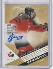 2021 UD TEAM CANADA JUNIORS FRANCESCO PINELLI PROSPECTUS MOMENTS GOLD AUTO RC
