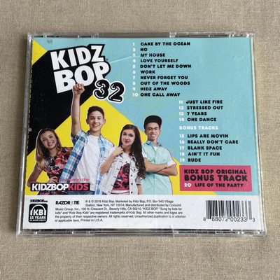 Kidz Bop 32 (CD 2016) Kids Pop Music Revised Clean Lyrics Dance