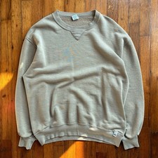 Vintage 1990  s Russell Athletic Blank Tan Made In USA Crewneck Sweatshirt - XL