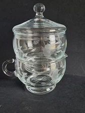 Princess House Heritage Stacking  Creamer & Sugar Bowl w/Lid, #466, Preowned 