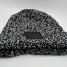 Love Your Melon Black White Marled Knit Beanie Hat Women's One Size USA Made