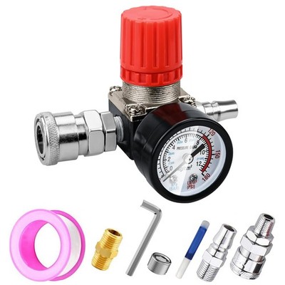Air Compressor Pressure Regulator With Dial Gauge 0175 Psi Air Gauge For Air Com