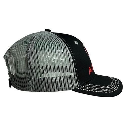 ARIAT Logo Men's Baseball Cap Hat Trucker Hat Mesh Adjustable Black/Red/Gray Hat - Picture 3 of 13