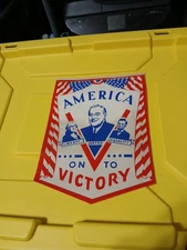 Rare Original Linen Roosevelt On To Victory Campaign Banner