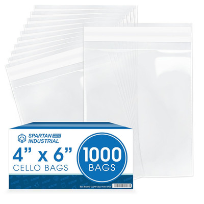 1000 bolsas de celofan transparentes autoadhesivas de 4x6 pulgadas para galletas