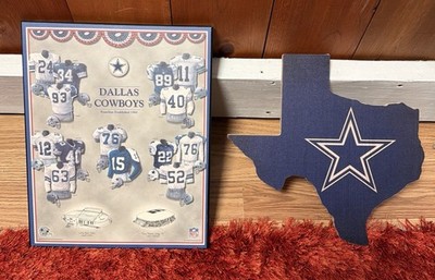 Dallas Cowboys Evolution Of Team Uniform & 12 x12  Cowboys Texas Wall Art