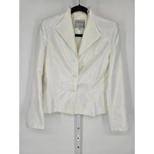Collections for Le Suit Women's White Long Sleeve Tri Button Front Jacket Size 6