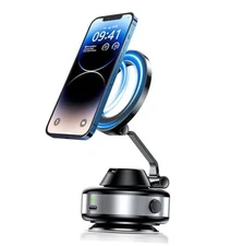 Electric Vacuum Suction Cup Phone Mount, 360 Rotatable Universal Silver