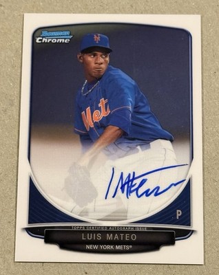 2013 Bowman Chrome Prospects Luis Mateo Auto #BCA-LMA Autograph Mets