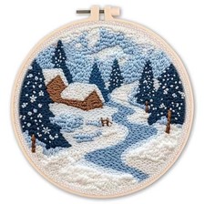 Punch Needle Kit for Beginners DIY Embroidery Starter Set with Hoop & Yarn Gift