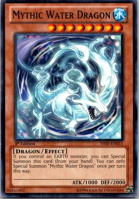 #ad #ad Mythic Water Dragon SHSP EN011 Yu Gi Oh 1st Edition Light Play $0.99
