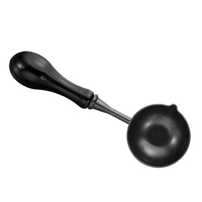 4'' Wax Seal Spoon, 1Pcs Painted Wax Sealing Melting Spoon, Black