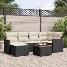 Garden Sofa Set Black Poly Rattan Large Modular Garden Sofa Set