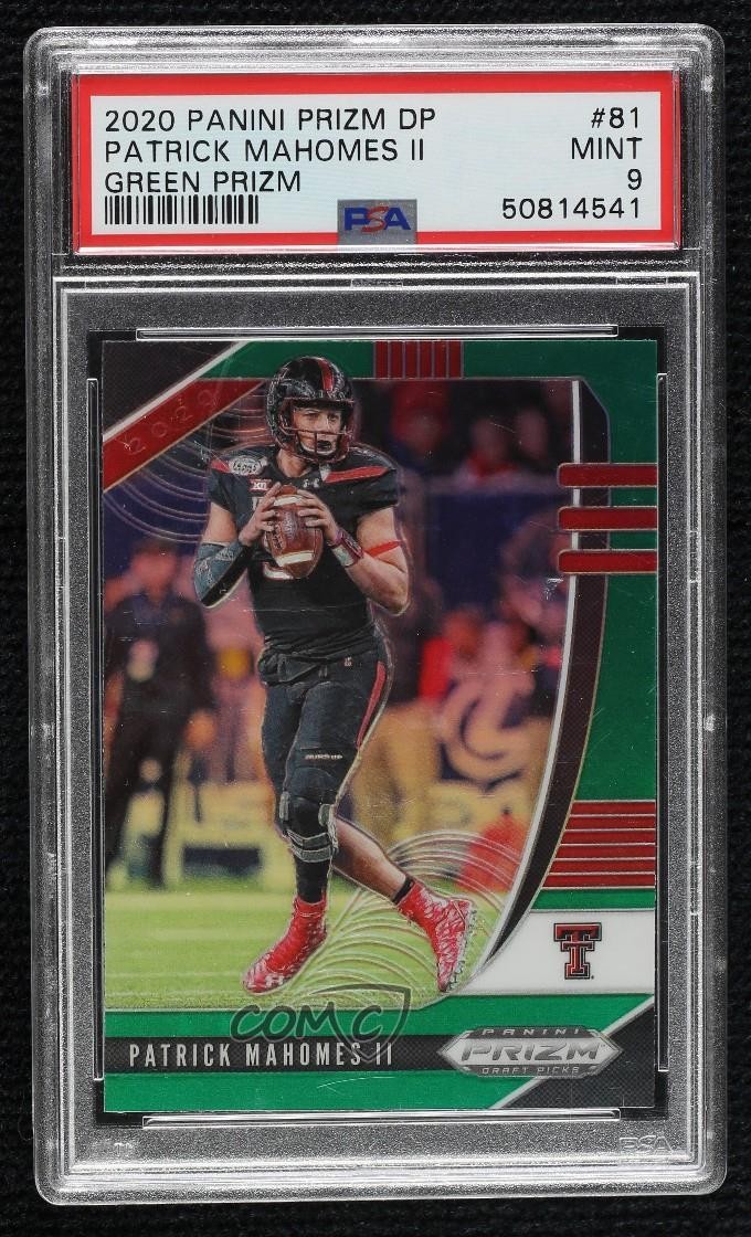 2020 Panini Prizm Draft Picks Green Prizm Patrick Mahomes II #81 0cz0