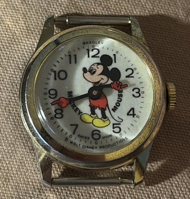 Vintage Bradley Mickey Mouse Disney Wrist Watch - Swiss Made - No Strap - Works