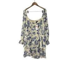 NWT Cider Blue & White Toile De Jouy Mini Dress Body Curve 2XL