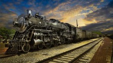 Jigsaw Puzzles 1000 Pieces for Adults - 1000, Train and Railway Landscape