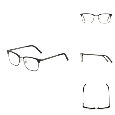 Foster Grant Mens Perkins Pop Of Power Bifocal Style Blue Light Reading Glasses