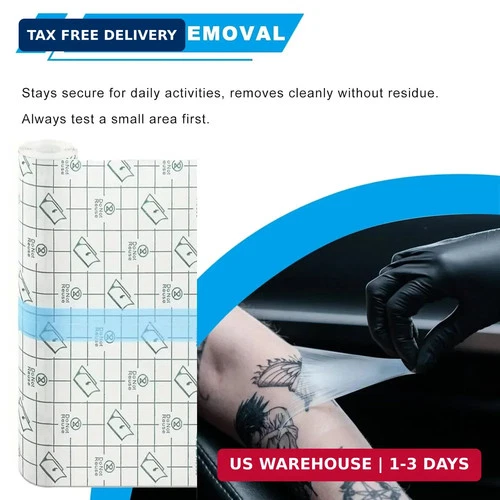 Emalla 9 Rolls Second Skin Tattoo Cover Waterproof Tattoo Aftercare Bandage image 7