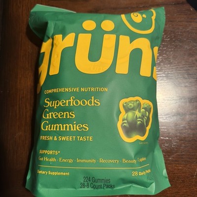 New Gruns Super Food Adult Vitamin Gummies - 28 Pack Sugar Free or Low Sugar