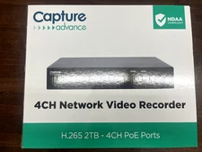 Capture Advance 4CH PoE Ports Netword Video Recorder H.265, R2-NVR4C2TB | NEW