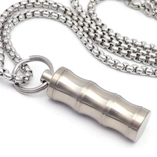 Titanium Small Pill Box Titanium Pill Case Necklace Nitro Mini Waterproof Key...