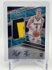23-24 Panini Spectra Rookie Jersey Auto Hunter Tyson Blue Wave Prizm /20 FOTL RC