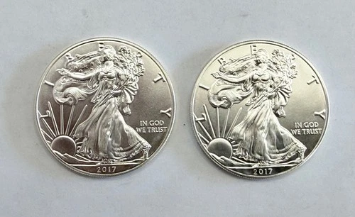 2017 American Silver Eagle 1 OZ. X 2 /.999 Fine Silver BU Uncirculated