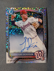 LUKE DICKERSON 2025 BOWMAN CHROME 1ST AUTOGRAPH SPECKLE AUTO /299