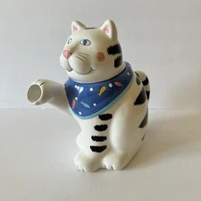 Coco Dowley Ceramic Cat Tea Pot & Cookie Jar International Kitschy Quirky Granny