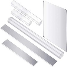 4 Pieces Acrylic Solid Clay Roller Clear Acrylic Sheet Rectangle Shape Backing B