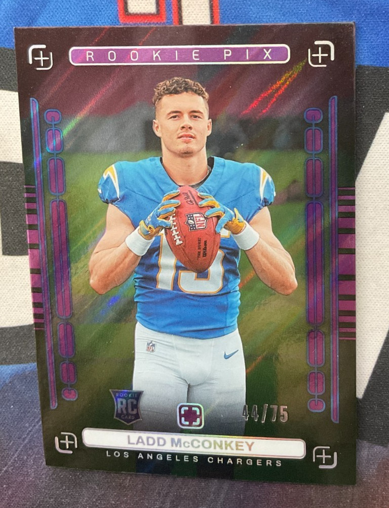 Ladd McConkey Panini Photogenic Rookie Pix #5 Purple