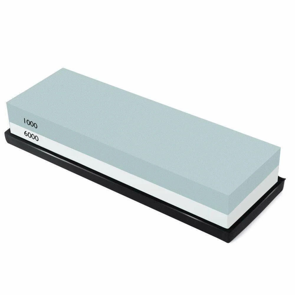 Knife Sharpening Water Stone Kitchen Dual Whetstone Set 1000 6000 Grit Non-Slip●