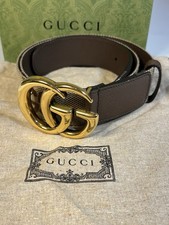 Gucci GG Supreme Belt Gold GG Buckle Size 38 Authentic Box Dust Bag