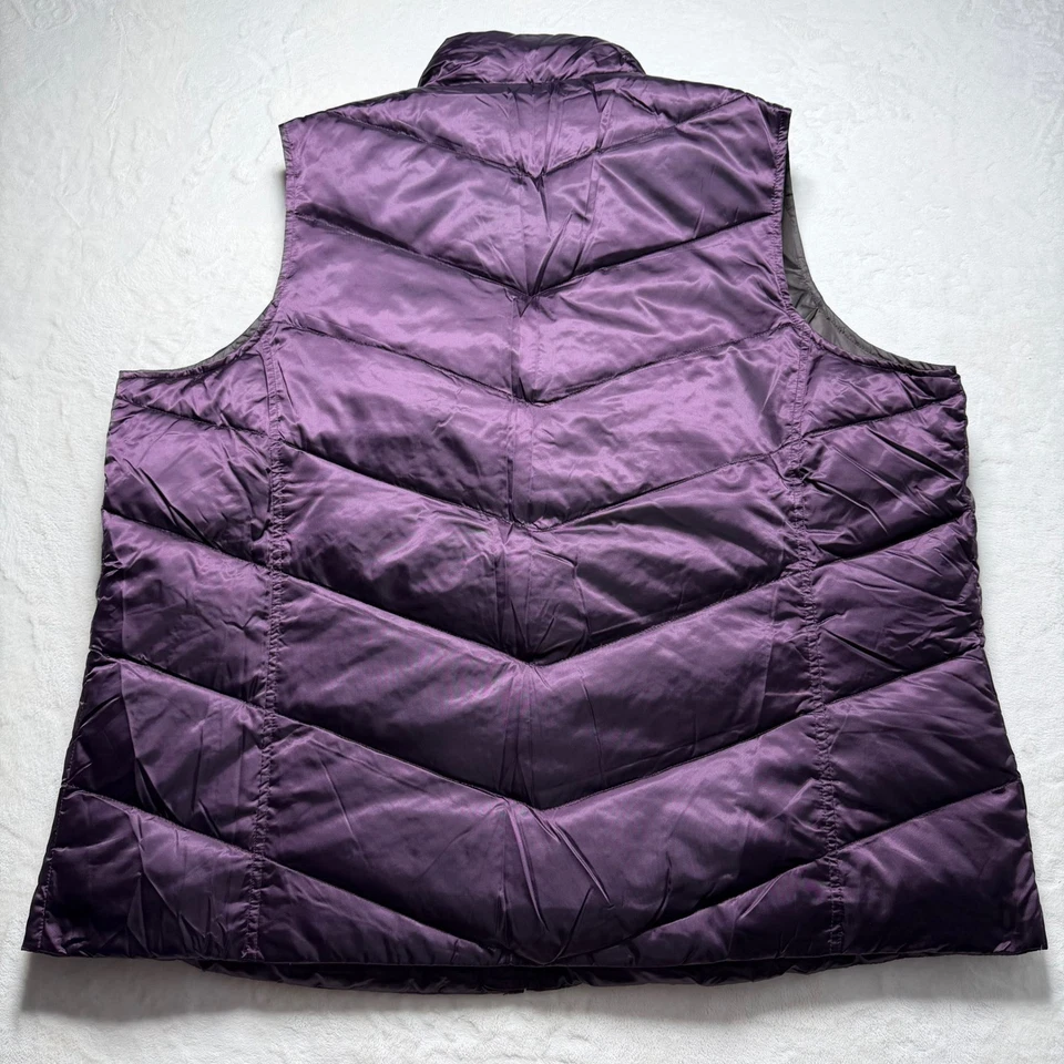 Chaleco de plumón Eddie Bauer para mujer talla 2X púrpura acolchado acolchado acolchado chaqueta sin mangas Foto 2 de 4